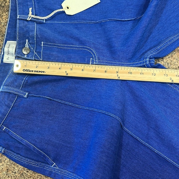 By Together Wide Leg Jeans Size Large Blue High Waisted Seam Detail Side Pockets - Picture 11 of 14